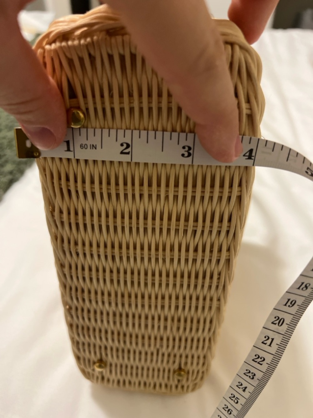 Valentino Garavani VLogo Wicker Top Handle Bag – Straw & Leather Crossbody - Picture 11 of 11